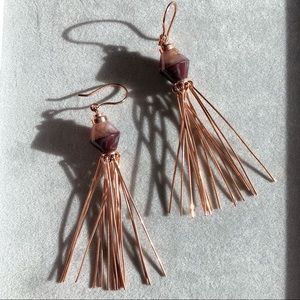 Anthropologie Rose Gold Statement Earrings